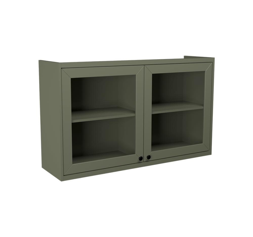 Armário Aéreo com Vidro Évora 2 PT Verde Hill - 1
