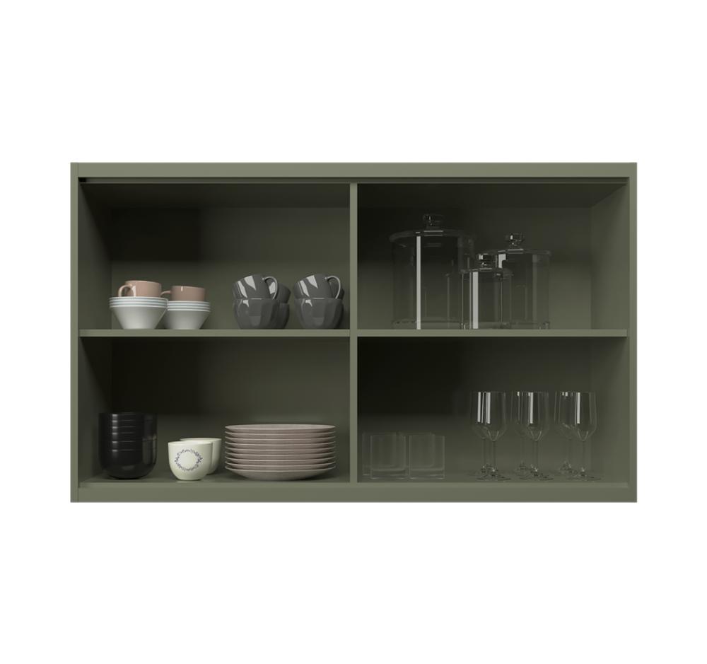 Armário Aéreo com Vidro Évora 2 PT Verde Hill - 2