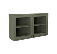 Armário Aéreo com Vidro Évora 2 PT Verde Hill - 1