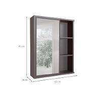 Armário de Banheiro com Espelho Eduarda 1 PT Grafite - 3