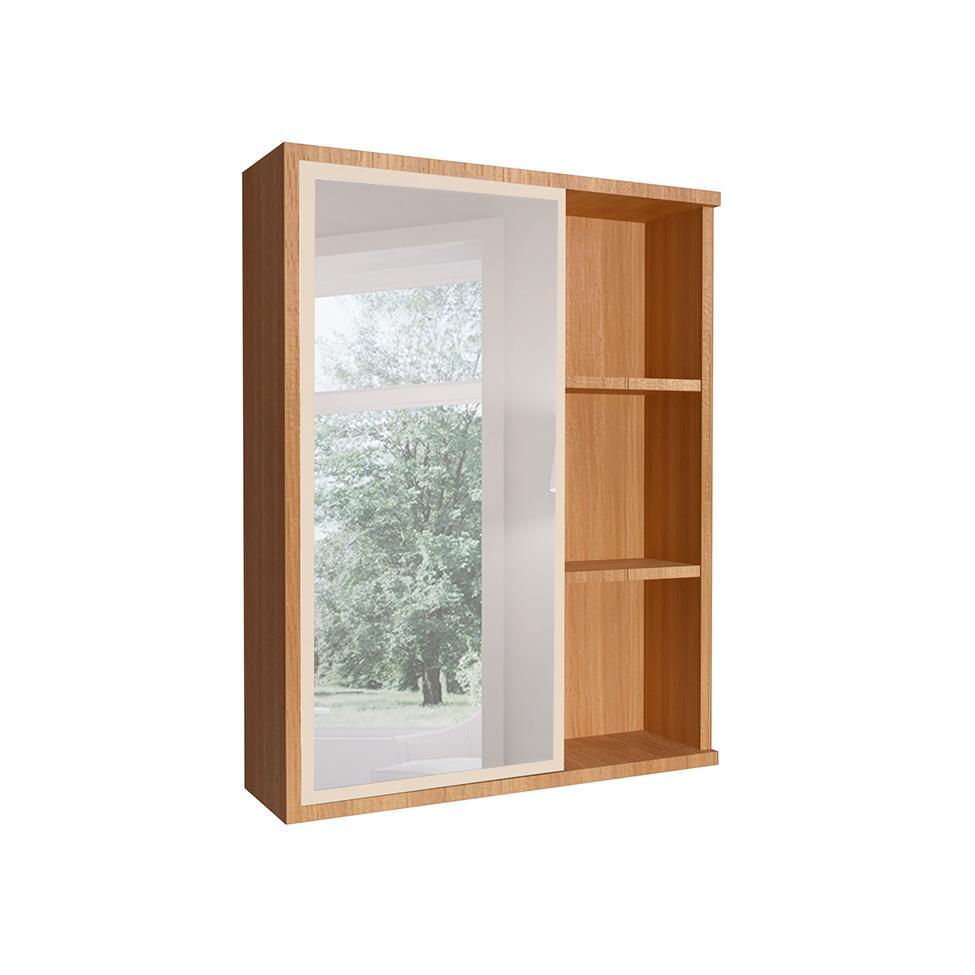 Armário de Banheiro com Espelho Eduarda 1 PT Mel e Arenas - 2