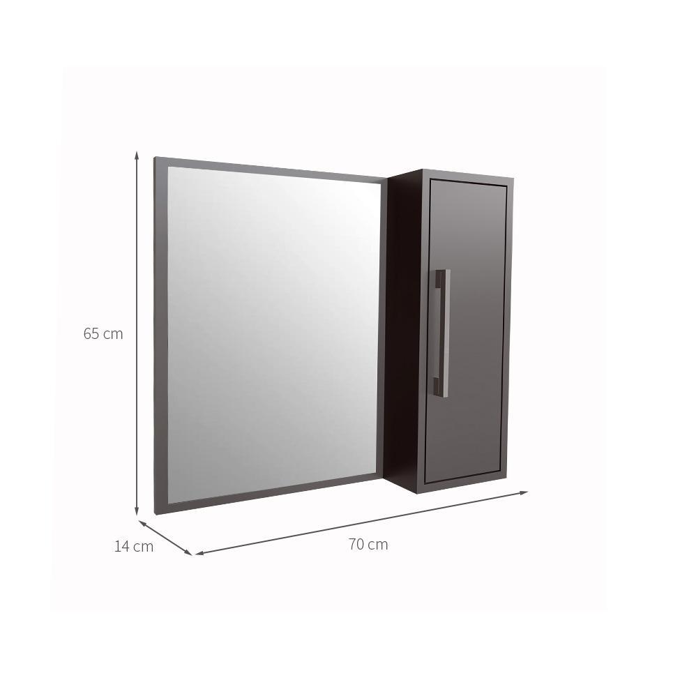 Armário de Banheiro com Espelho Alice 1 PT Grafite - 3