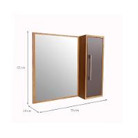 Armário de Banheiro com Espelho Alice 1 PT Mel e Grafite - 3