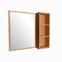 Armário de Banheiro com Espelho Alice 1 PT Mel e Grafite - 4