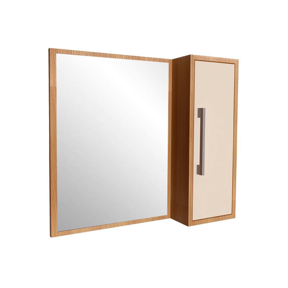 Armário de Banheiro com Espelho Alice 1 PT Mel e Arenas - 1