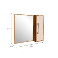 Armário de Banheiro com Espelho Alice 1 PT Mel e Arenas - 3