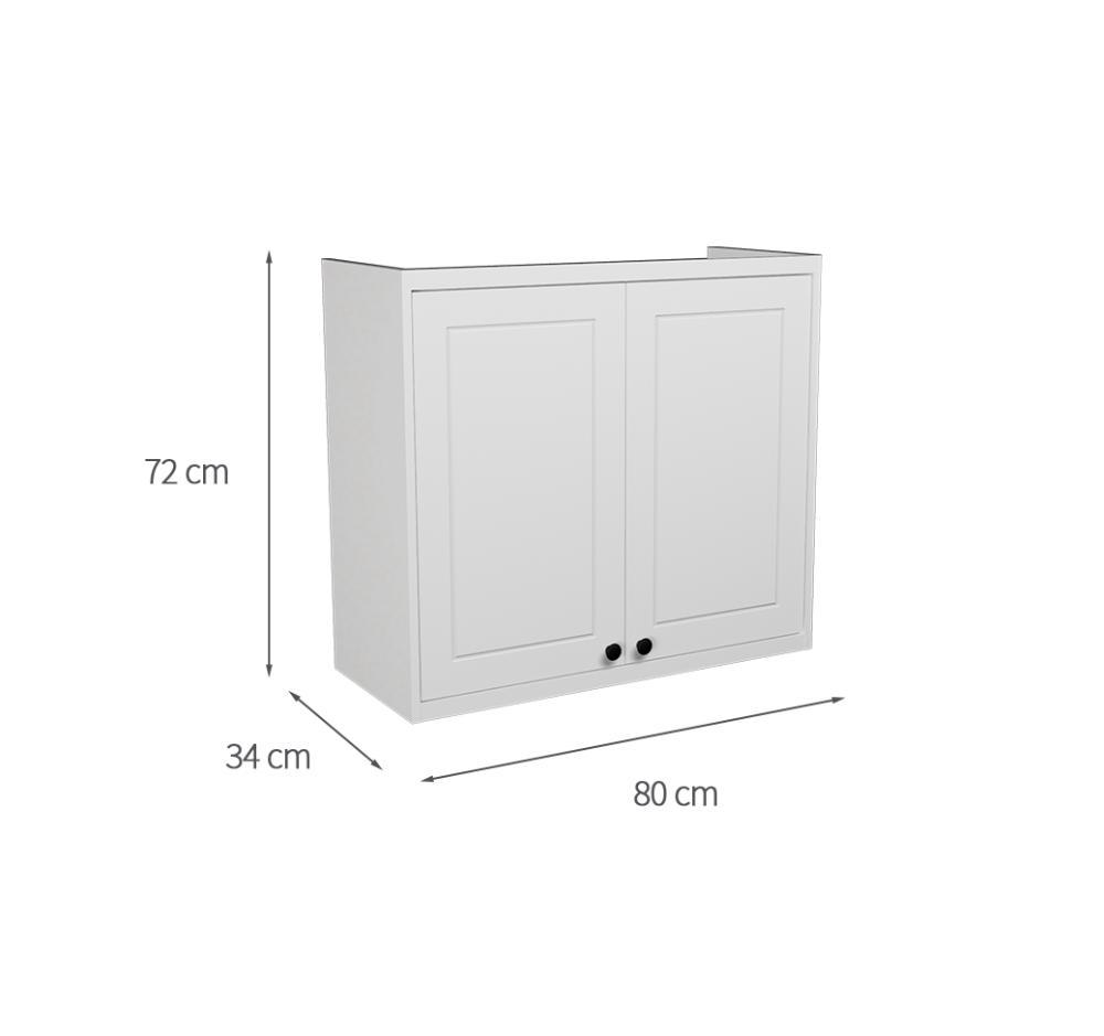 Armário Aéreo Évora 2 PT Branco Ártico 80 cm - 3
