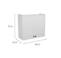 Armário Aéreo Évora 2 PT Branco Ártico 80 cm - 3