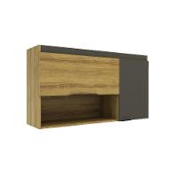 Armário Aéreo Magnólia 2 PT Mel e Grafite - 1