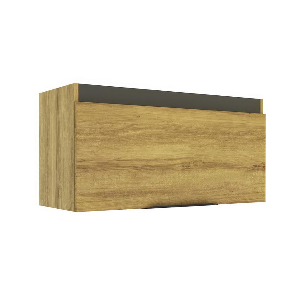 Armário Aéreo Magnólia 1 PT Mel e Grafite - 1