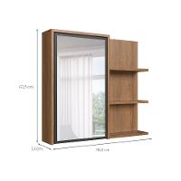 Armário de Banheiro com Espelho Paula 1 PT Mel e Grafite - 3