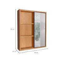 Armário de Banheiro com Espelho Julia 1 PT Mel e Grafite - 3