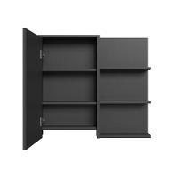 Armário de Banheiro com Espelho Paula 1 PT Grafite - 2