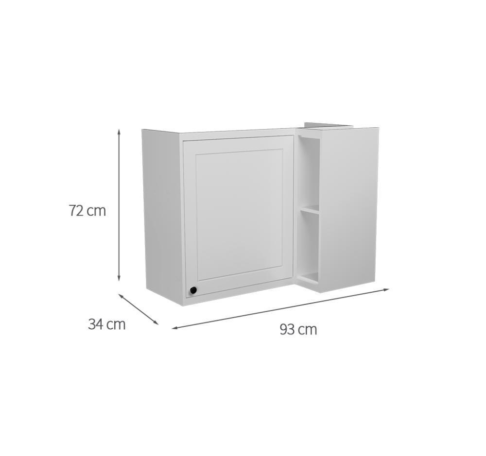 Armário Aéreo de Canto Évora 1 PT Branco Ártico - 3