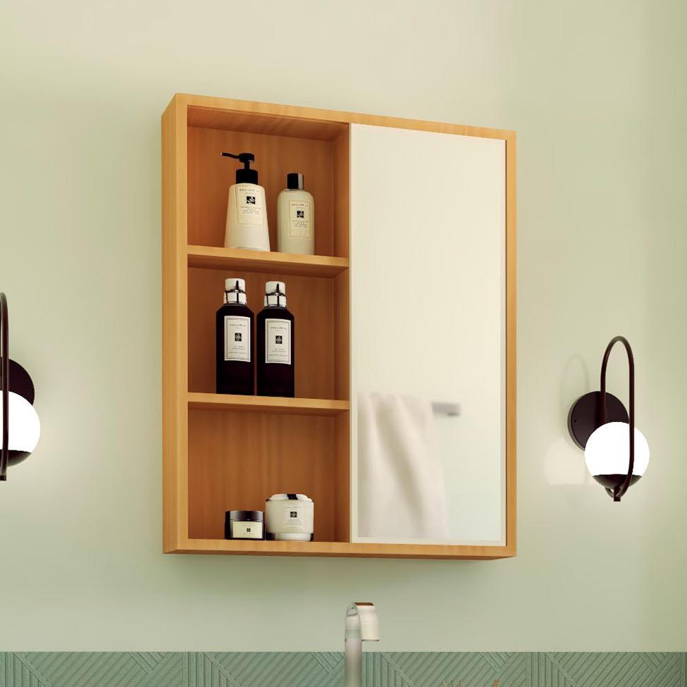 Armário de Banheiro com Espelho Julia 1 PT Mel e Arenas - 1