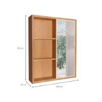 Armário de Banheiro com Espelho Julia 1 PT Mel e Arenas - 3