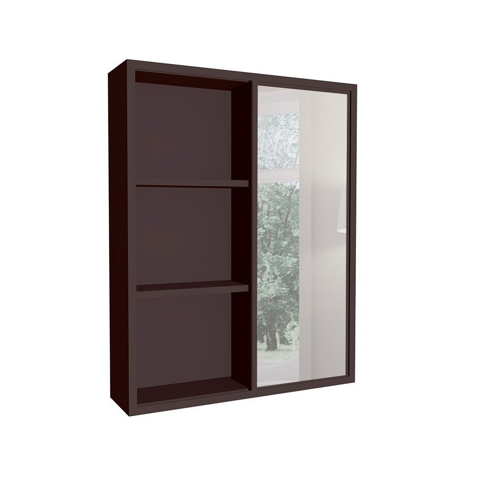 Armário de Banheiro com Espelho Julia 1 PT Grafite - 2