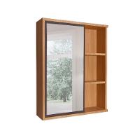 Armário de Banheiro com Espelho Eduarda 1 PT Mel e Grafite - 2