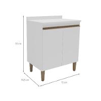 Balcão de Cozinha Margarida com Tampo 2 PT Branco - 3