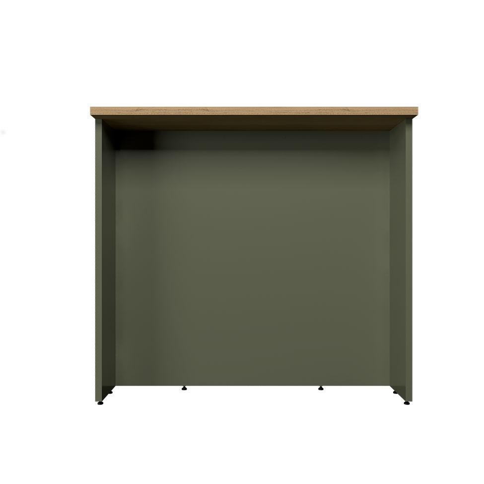 Bancada Ilha Évora Verde e Carvalho 120 cm - 2