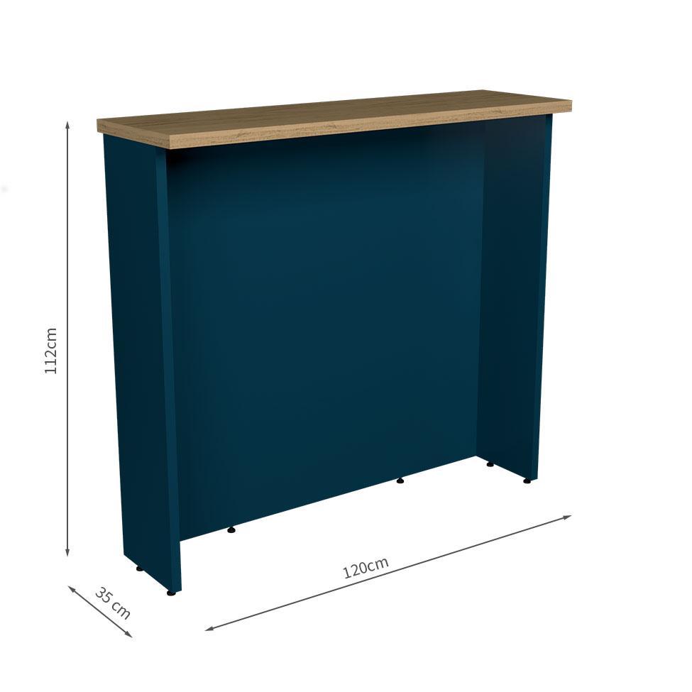 Bancada Ilha Évora Azul Orion e Carvalho 120 cm - 3