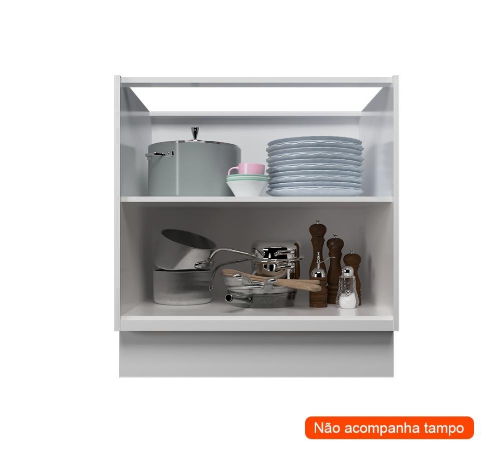 Balcão de Cozinha sem Tampo Évora 2 PT Branco Ártico 80 cm - 2