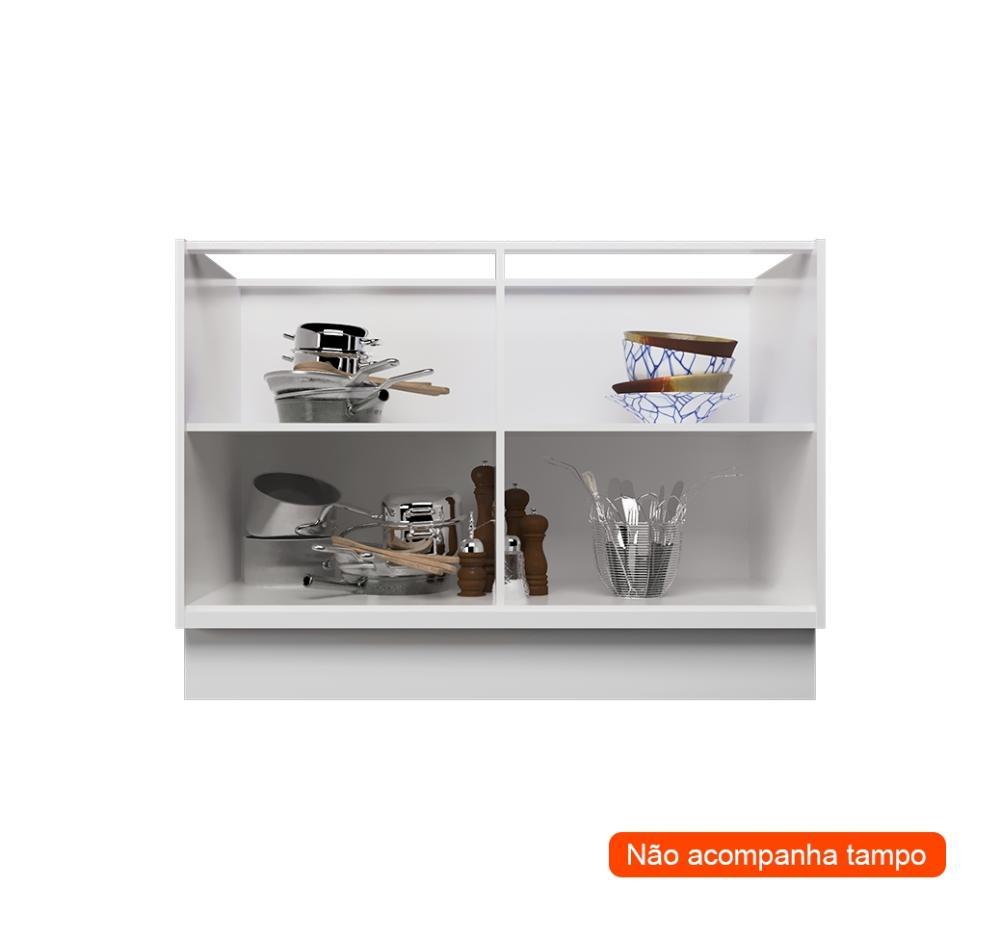 Balcão de Cozinha sem Tampo Évora 2 PT Branco Ártico 120 cm - 2
