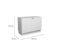 Balcão de Cozinha sem Tampo Évora 2 PT Branco Ártico 120 cm - 3