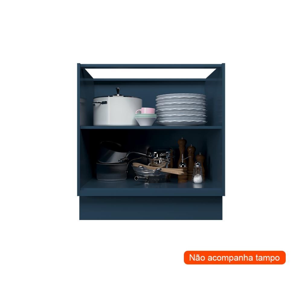 Balcão de Cozinha sem Tampo Évora 2 PT Azul Orion 80 cm - 2