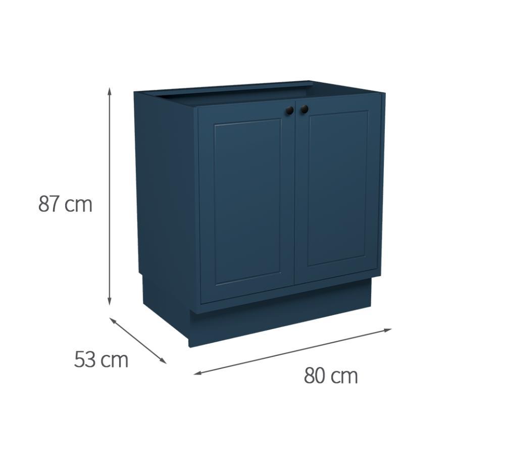 Balcão de Cozinha sem Tampo Évora 2 PT Azul Orion 80 cm - 3