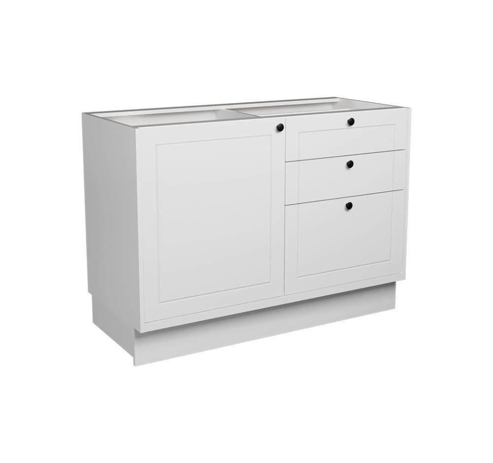 Balcão de Cozinha sem Tampo Évora 1 PT 3 GV Branco Ártico - 1