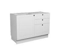 Balcão de Cozinha sem Tampo Évora 1 PT 3 GV Branco Ártico - 1