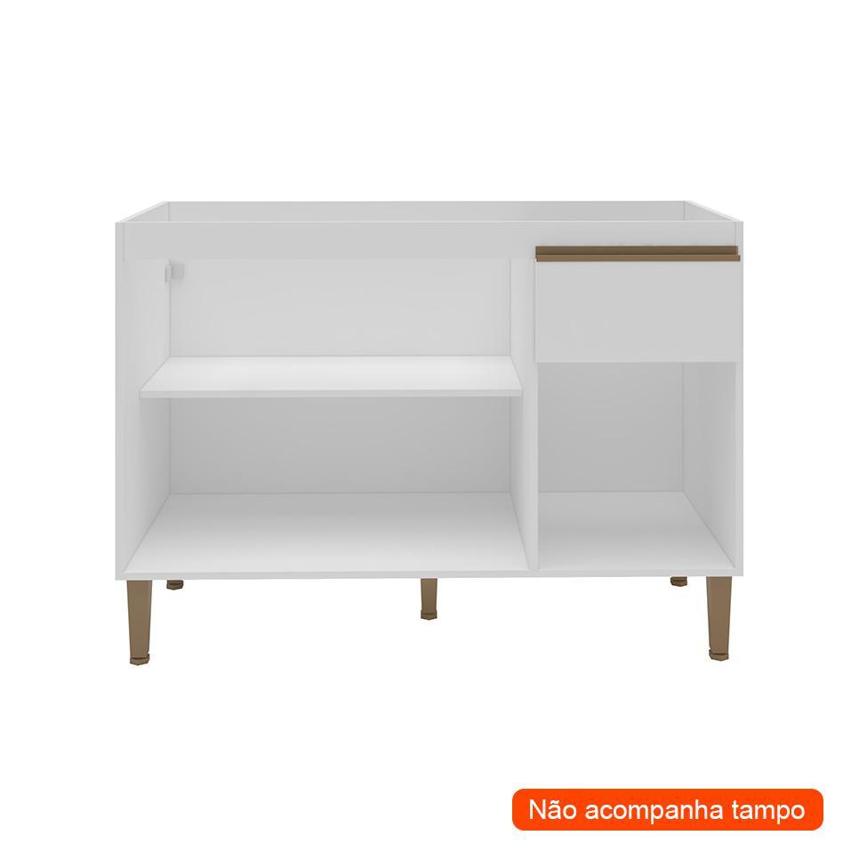 Balcão de Cozinha Margarida sem Tampo 3 PT 1 GV Branco - 2