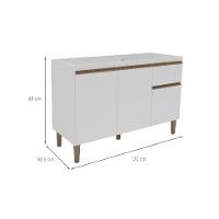 Balcão de Cozinha Margarida sem Tampo 3 PT 1 GV Branco - 3