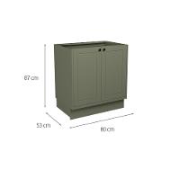 Balcão de Cozinha sem Tampo Évora 2 PT Verde Hill 80 cm - 3