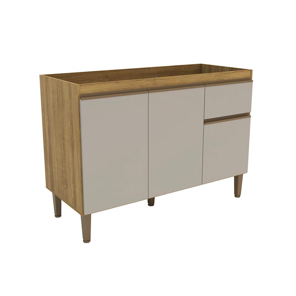 Balcão de Cozinha Margarida sem Tampo 3 PT 1 GV Mel e Arenas - 1