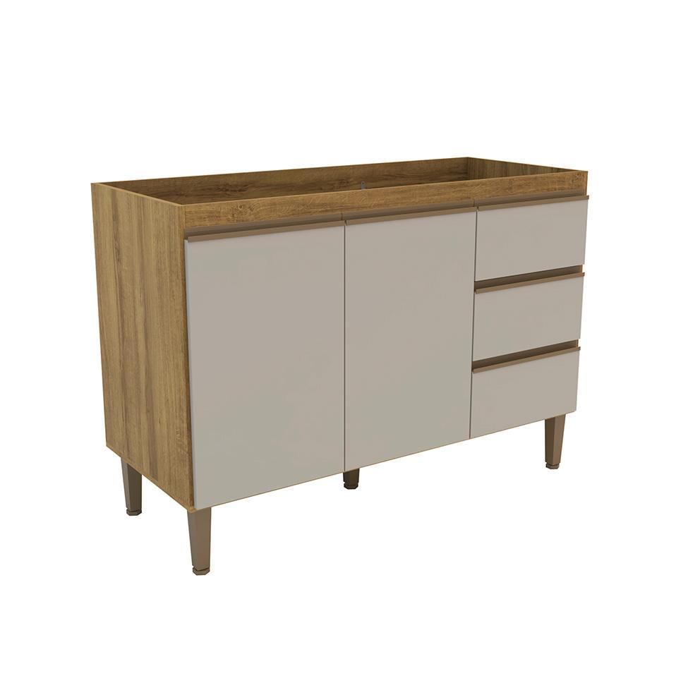 Balcão de Cozinha Margarida sem Tampo 2 PT 3 GV Mel e Arenas - 1