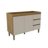 Balcão de Cozinha Margarida sem Tampo 2 PT 3 GV Mel e Arenas - 1