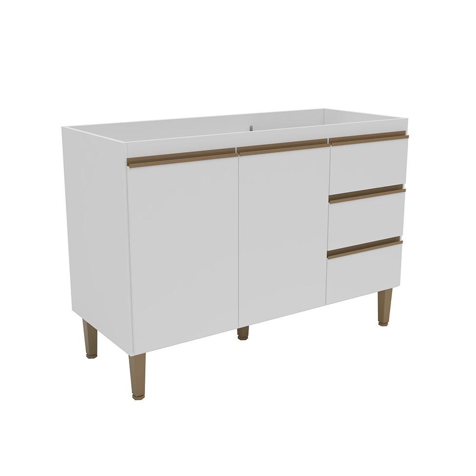 Balcão de Cozinha Margarida sem Tampo 2 PT 3 GV Branco - 1