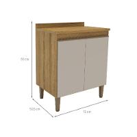 Balcão de Cozinha Margarida com Tampo 2 PT Mel e Arenas - 3