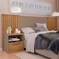 Cabeceira Casal Extensível com 2 Mesas de Apoio Lucius 2 GV Buriti e Fendi - 1