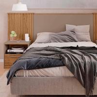 Cabeceira Casal Extensível com 2 Mesas de Apoio Lucius 2 GV Buriti e Fendi - 5