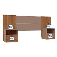 Cabeceira Casal Extensível com 2 Mesas de Apoio Lucius 2 GV Buriti e Fendi - 6