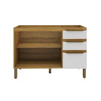 Balcão de Cozinha Magnólia sem Tampo 2 PT 3 GV Mel e Branco - 4