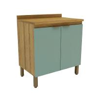 Balcão de Cozinha Magnólia com Tampo 2 PT Mel e Verde - 1