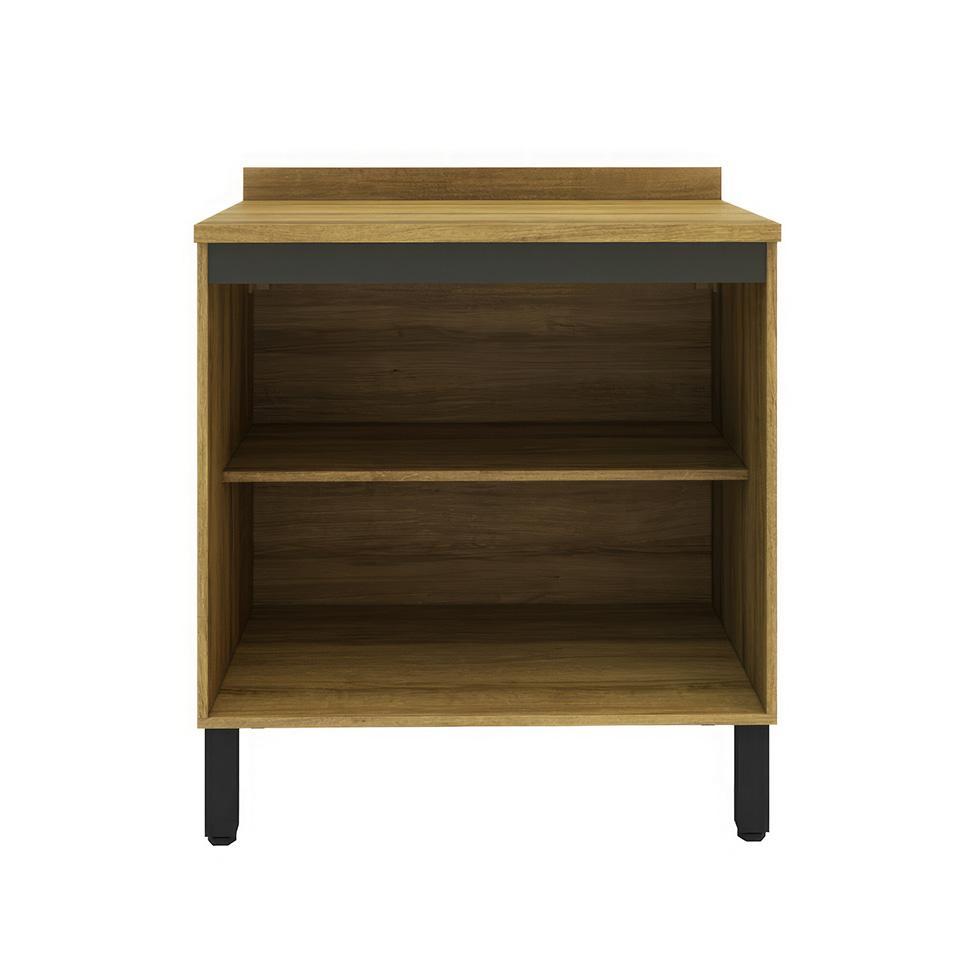 Balcão de Cozinha Magnólia com Tampo 2 PT Mel e Grafite - 2