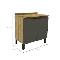 Balcão de Cozinha Magnólia com Tampo 2 PT Mel e Grafite - 3