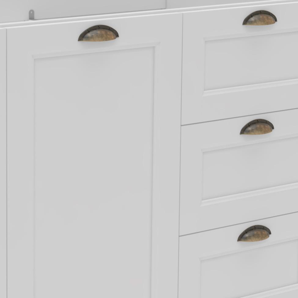 Balcão de Cozinha Lavanda sem Tampo 2 PT 3 GV Branco - 4