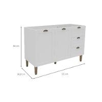 Balcão de Cozinha Lavanda sem Tampo 2 PT 3 GV Branco - 3