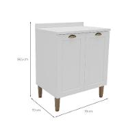 Balcão de Cozinha Lavanda com Tampo 2 PT Branco - 3